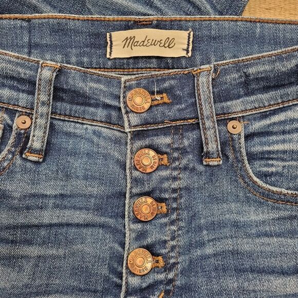 Madewell 9” High Rise Skinny Jeans Exposed Buttons Size 26 - Picture 4 of 10